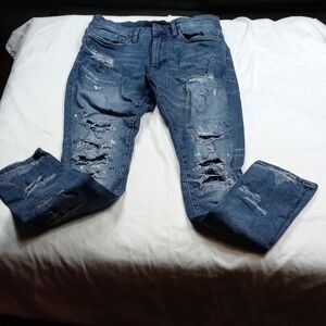 Jordan Craig legacy Edition ripped paint splattered mens jeans size 32/32